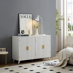 Resenkos 4-Door Modern Storage Cabinet, Buffet, Sideboard, Cupboard, Entryway Accent Storage Table, Gold - 1 of 4