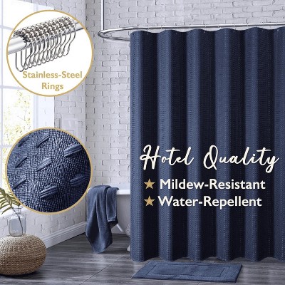 LunaLulinlk Fabric Shower Curtain with Hooks