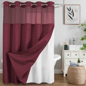 BAGOKIE 72"x75" Waffle Weave Hookless Shower Curtain, Pack of 1 - 1 of 4