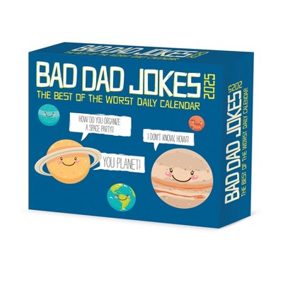 Willow Creek Press Bad Dad Jokes 2025 Box Calendar: Daily Desktop Calendar, 5x6", All Ages, Blue, January-December