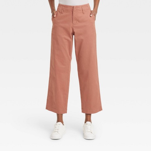 Women's High-rise Straight Ankle Chino Pants - A New Day™ Brown 18 : Target