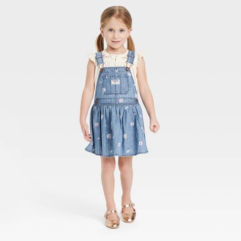 Oshkosh B'gosh Toddler Girls' Denim Floral Skirtall - Blue Wash : Target