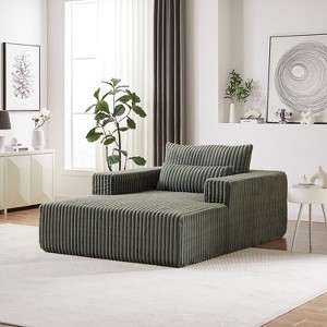 NicBex Couches for Living Room 75"W Corduroy Sponge Sofa Lounge Chair Fluffy Modern Sleeper Chair with 2 Throw Pillows, No Assembly Required - 1 of 4