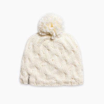Turtle Fur Women's Wave On Wave Merino Wool Plush Fleece Lined Pom Beanie