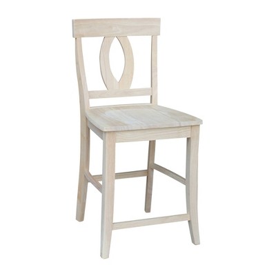 Verona Unfinished Parawood Counter Stool with Cut Out Back