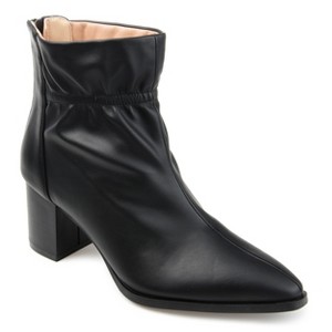 Journee Collection Womens Heddy Back Heel Zip Stacked Heel Booties - 1 of 4