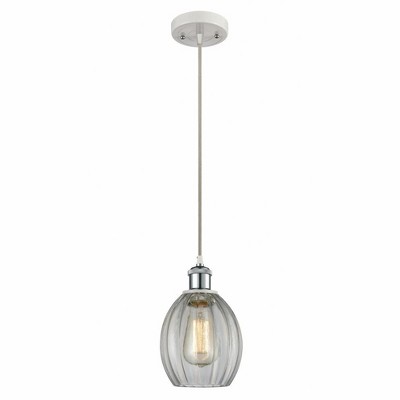 Eaton - 1 Light Cord Hung Mini Pendant In Industrial Style-9.5 Inches Tall and 6 Inches Wide