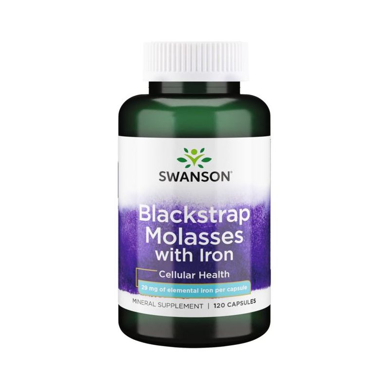 Swanson Mineral Supplements Blackstrap Molasses with Iron 29 mg 120 Caps, 1 of 3