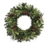Perfect Holiday 24" Unlit Jasper Mixed Pine Wreath with Pine Cones & Red Berry Clusters - 2 of 4