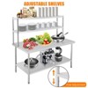 Stainless Steel Work Table with 2 Shelves, 30x24 Inch Heavy Duty Commercial Food Prep Table, Metal Kitchen Prep Table with Adjustable Shelf & Hooks - 4 of 4