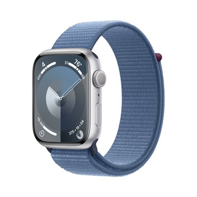 Apple Watch Series 9 GPS 45mm Silver Aluminum Case with Winter Blue Sport Loop