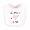 Hudson Baby Infant Girl Fiber Filled Drooler Bibs 3pk, Heaven Sent Heart Arrow, One Size - image 3 of 4