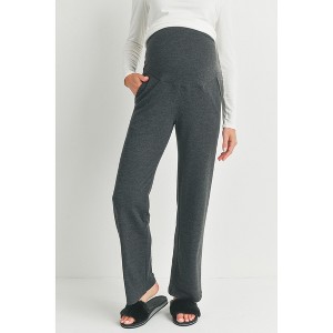 Hello Miz Women's Over The Belly Wide Leg Lounge Maternity Pants - 1 of 4