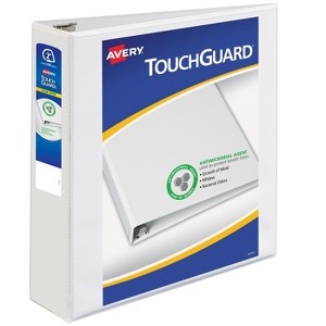 Avery TouchGuard Protection View 3 Ring Binder, Clear View Cover, 2 Inch Slant Rings, 1 White Binder (17194) - 1 of 4