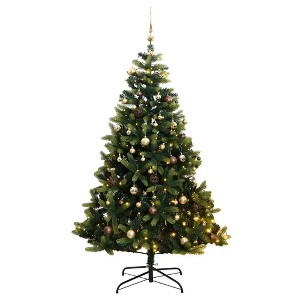 vidaXL Artificial Hinged Christmas Tree Light green and dark green - 1 of 4