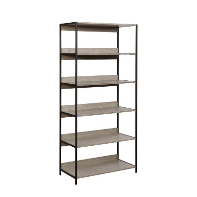 72" Melendy 6 Layer Bookshelf Gray - miBasics