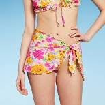 Women's Ruffle Trim Sarong Skirt Bikini Bottom - Wild Fable™ Multi Floral Print