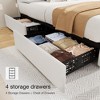 Full Queen King Size Bed Frame with 4 Storage Drawers and Adjustable Faux Leather Headboard, Diamond Stitched Button Tufted, No Box Spring Needed - 3 of 4