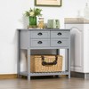 GlasFlength Kitchen Storage Accent Kitchen Cabinet Storage Cabinet Morden Sideboard Cabinet 4 Drawers for Dining Room, Gray, 31.5"*15.8"*31.5" - 3 of 4