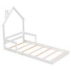 NicBex Kids Montessori Bed with Handrails,Floor Bed with House-Shaped Headboard,Twin/Full Size Toddler bed for Bedroom,Gray/White/Brown - 4 of 4