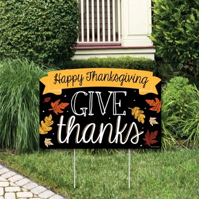 Big Dot of Happiness Give Thanks - Thanksgiving Party Yard Sign Lawn Decorations - Happy Thanksgiving Party Yardy Sign