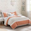 6 Pcs Elegant Cotton Percale Reversible Quilt Set, All Season Bedding Sets, Cozy Home Textile for Lux Bedroom Decor - 2 of 4