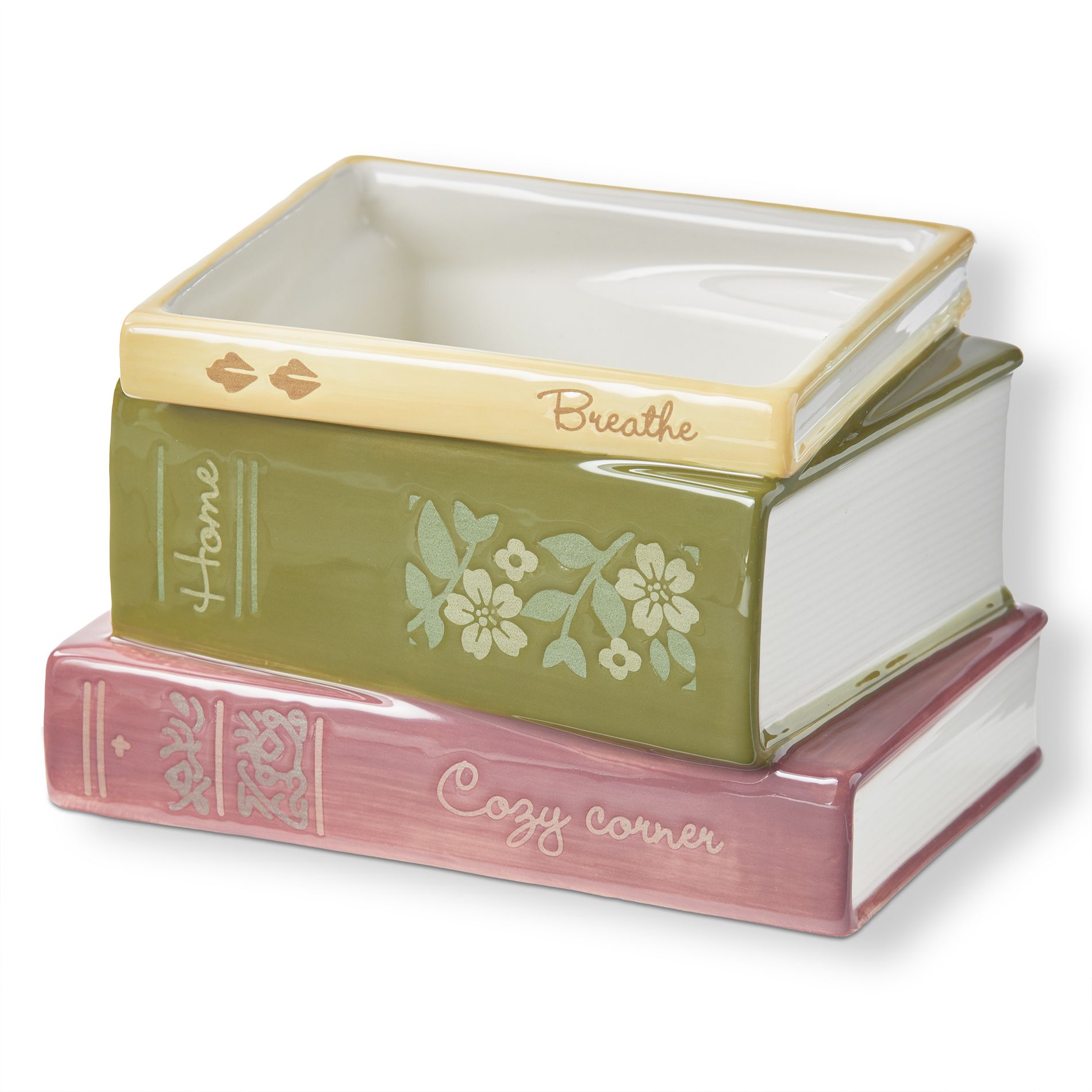 tag Everyday Multi Book Stack Planter Earthenware with Silicone Plug 6.35x5x4.2 in
