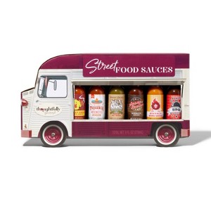 Thoughtfully Gourmet, Street Food Sauces Hot Sauce and BBQ Gift Set, Flavors: Diablo Wings Sauce, Louisiana and More, Vegan and Vegetarian, Set of 6 - 1 of 4