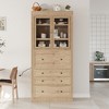 Whisen 78" Freestanding Kitchen Pantry, Tall Cupboard Storage Cabinet with Adjustable Shelves, 3-Drawers - 3 of 4