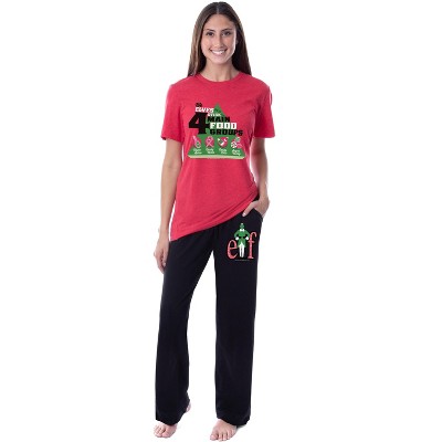 Elf The Movie Womens' Buddy Elves Four Main Food Groups Sleep Pajama Set Multicolored