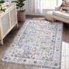 Washable Vintage Printed Rug Non Slip Low Pile Rug Soft Throw Floor Cover Foldable Indoor Carpet for Living Room Bedroom - 4 of 4