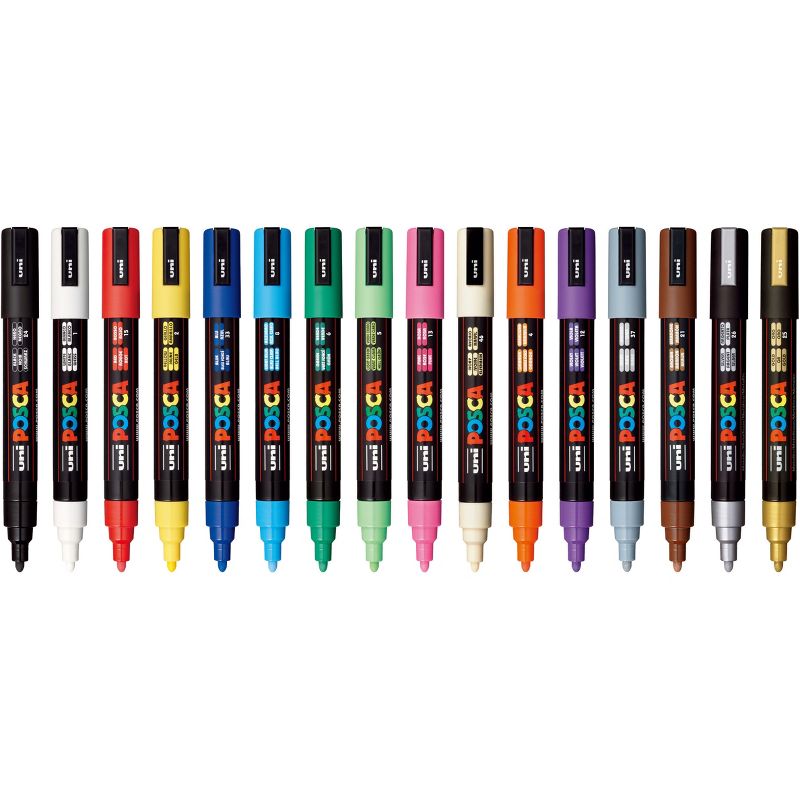 uni POSCA 16pk PC-5M Water Based Paint Markers Medium Point 1.8-2.5mm in Assorted Colors, 4 of 18