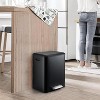 Acekool 30L Dual Compartment Trash Can with Soft-Close Lid, Two Removable Buckets, Stainless Steel Garbage Bin for Kitchen & Home, White - 2 of 4