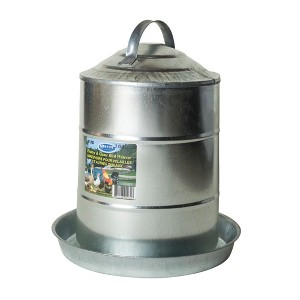 FARM-TUFF Double Wall Cone Top Galvanized Metal Automatic Poultry Fountain Waterer for Chickens - 1 of 1