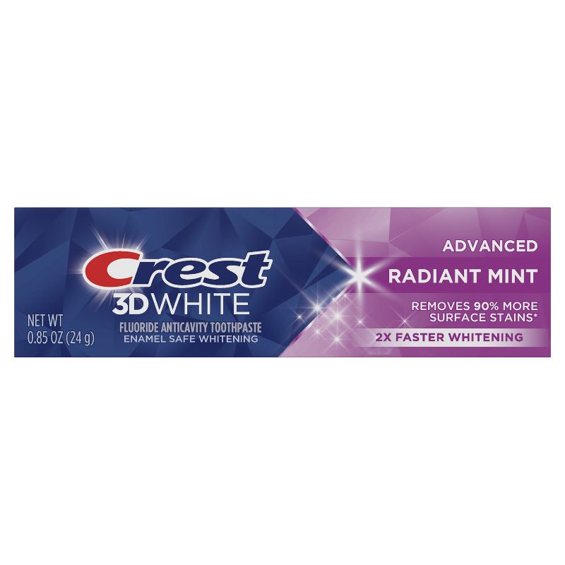 Crest 3D White Whitening Toothpaste Radiant Mint - Trial Size - 0.85oz, 2 of 12