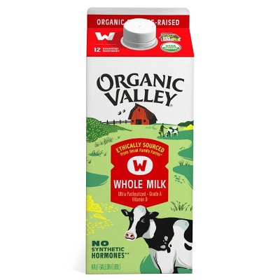 Organic Valley Whole Milk - 1/2gal 64oz : Target