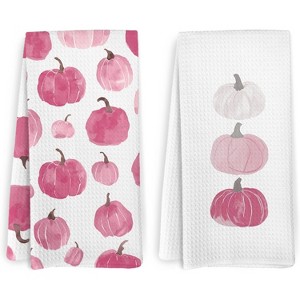 2-Pack Fall Pumpkin Decor Kitchen Towels and Dishcloths, Thanksgiving Day Hand Dish Towel, 16x24 Inches - 1 of 4