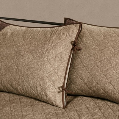 Brown Faux Suede Reversible Daybed Cover Set with Shams