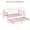 Twin Size Daybed, Metal Daybed Frame with Trundle, Heavy Duty Metal Slats, Mattress Foundation Platform Sofa Bed with Lockable Casters - 2 of 4