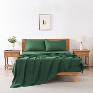 Marcielo 3/4 Pcs Soft Solid & Embroidery Bed Sheets Set - 1 of 4