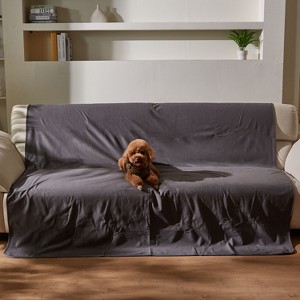 Kritter Planet Waterproof Dogs Blanket, Reversible Furniture Protector Cover for Dogs, Washable Dog Blanket, Gray - 1 of 4