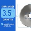 Impresa [2 Pack] Extra Large Stainless Steel Showerhead Escutcheon Plate Set - 3.5" Shower Arm Flange to Cover up Miss Cuts - 3 of 4