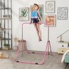 NAYSAYE Exercise Trainer Folding Gymnastics Bar with Shock Absorption Adjustable Height for Kids Home Use, Pink, 58.30"*41.30"*50.50" - 2 of 4