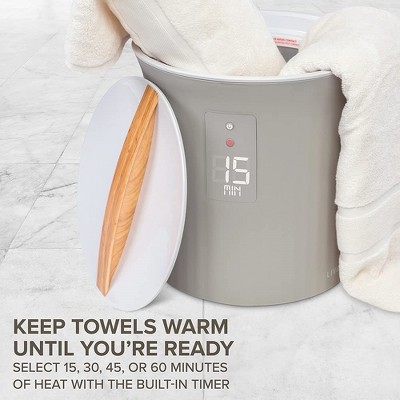 LiveFine Gray Electric Towel Warmer with LCD Display