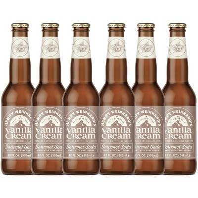 Henry Weinhard's Vanilla Cream Soda 6 Pack | 12oz Glass Bottles | Classic American Flavor | Premium Craft Soda