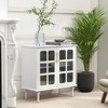 FONTOI Sideboard Cabinet with 2 Lattice Glass Door, Buffet Cabinet with Adjustable Shelves for Living Room, Entryway, White, 15.7"*32.2"*31.4" - 4 of 4