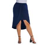 Womens Plus Size Solid Color Knee Length Tulip Skirt