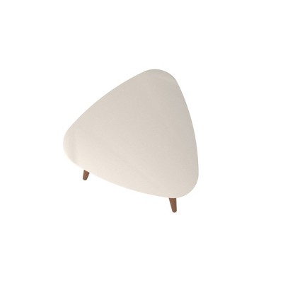 Utopia Mid-Century Triangular Off-White Wood End Table