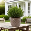 Wooakway 15" Dia Outdoor Indoor Ceramic Planter Pot Decorative Planter with Drainage Hole Patio Flower Pot - 4 of 4