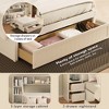 Full/Queen Platform Bed Frame Storage Bed with All-In-One 2 Nightstand, 2 Charging Stations, 3 Drawers, Storage Shelf and Bookcase, White-ModernLuxe - 4 of 4